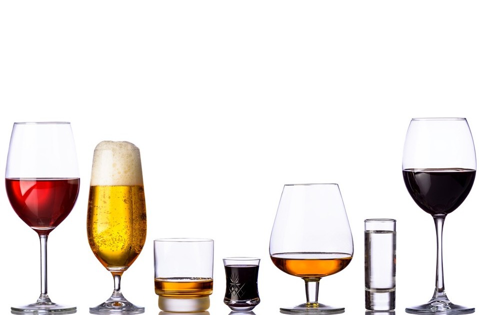 glasses of alcoholic drinks